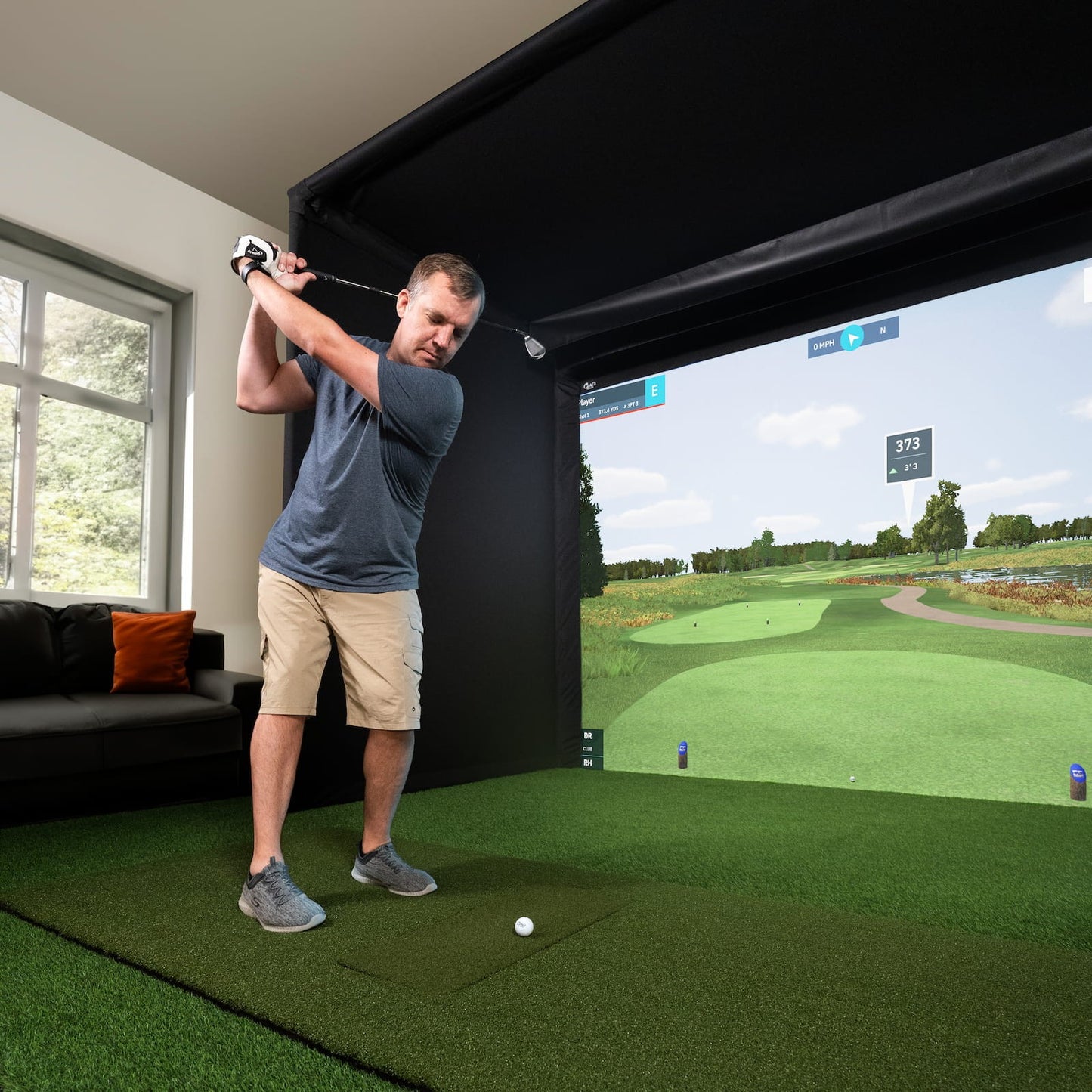 Carl's Place Golf Simulator Enclosure Kit & Impact Screen, Premium Tier For Indoor Golf - COMPLETE KIT